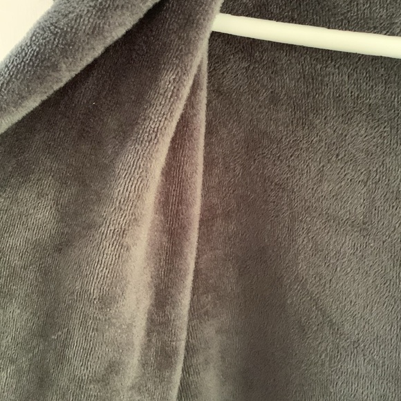 Soft Surroundings charcoal grey open front jacket with blanket stitching - Picture 8 of 10